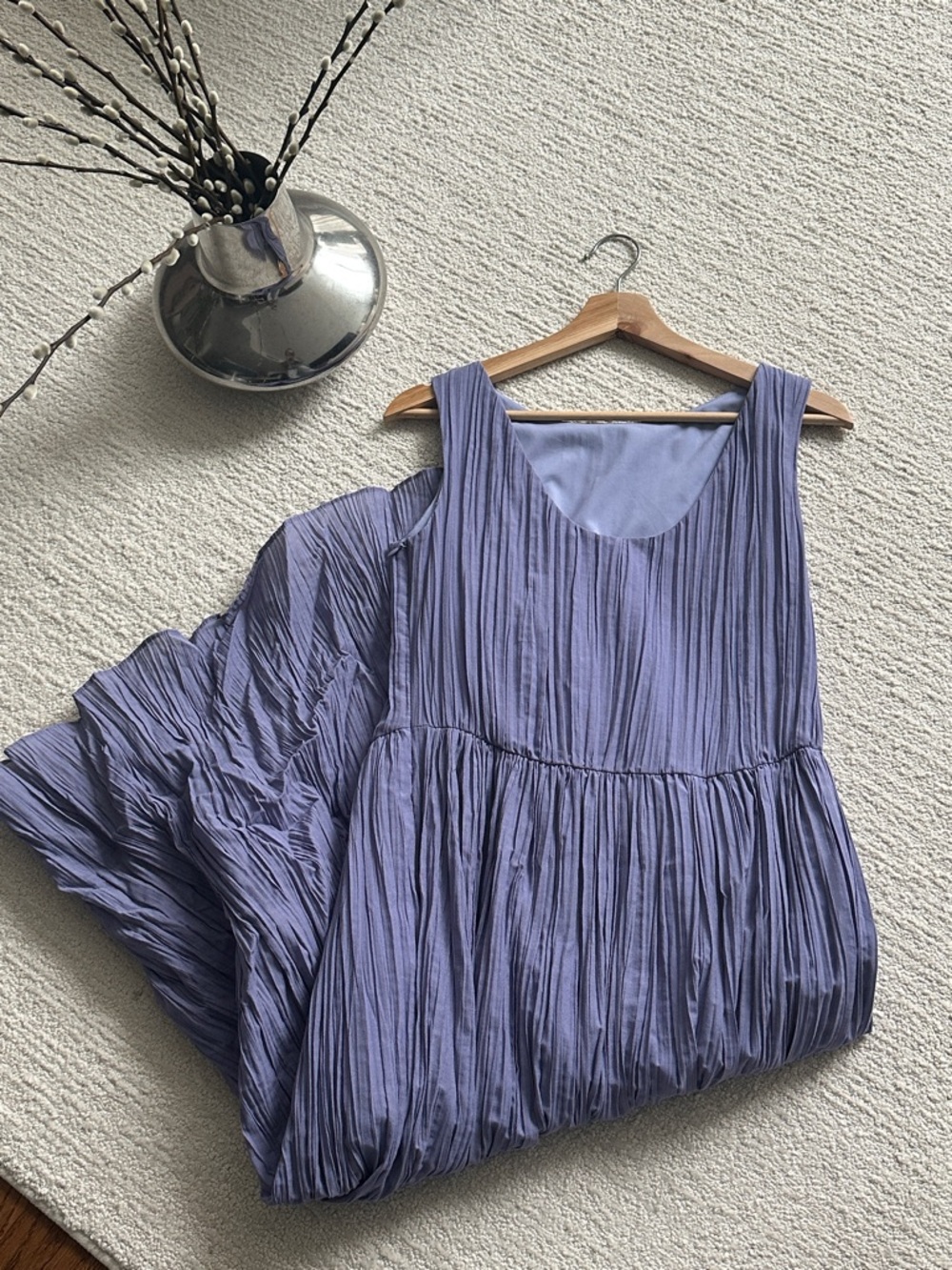 Pleated Sleeveless Maxi Dress in Lavender
